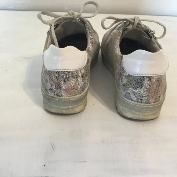 Remonte Soft Women's  Leather Sneakers Shoes Size Eur 37 Floral Zipper Lace Ups - Picture 7 of 9